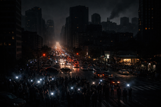 大都市にて大規模な停電が起きた時に備えて対策しておく