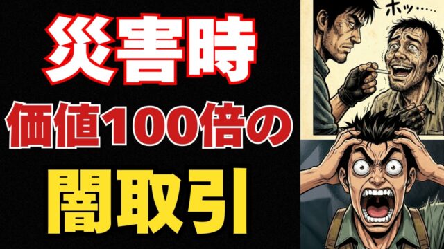 災害時に10万円はただの紙切れ。本当に命を救う「最強の備蓄品」と物々交換のリアル
