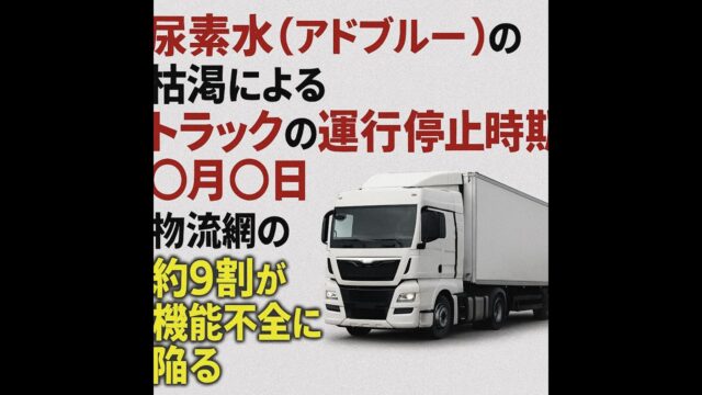 アドブルー（尿素水）が無いと、トラックは走れません！